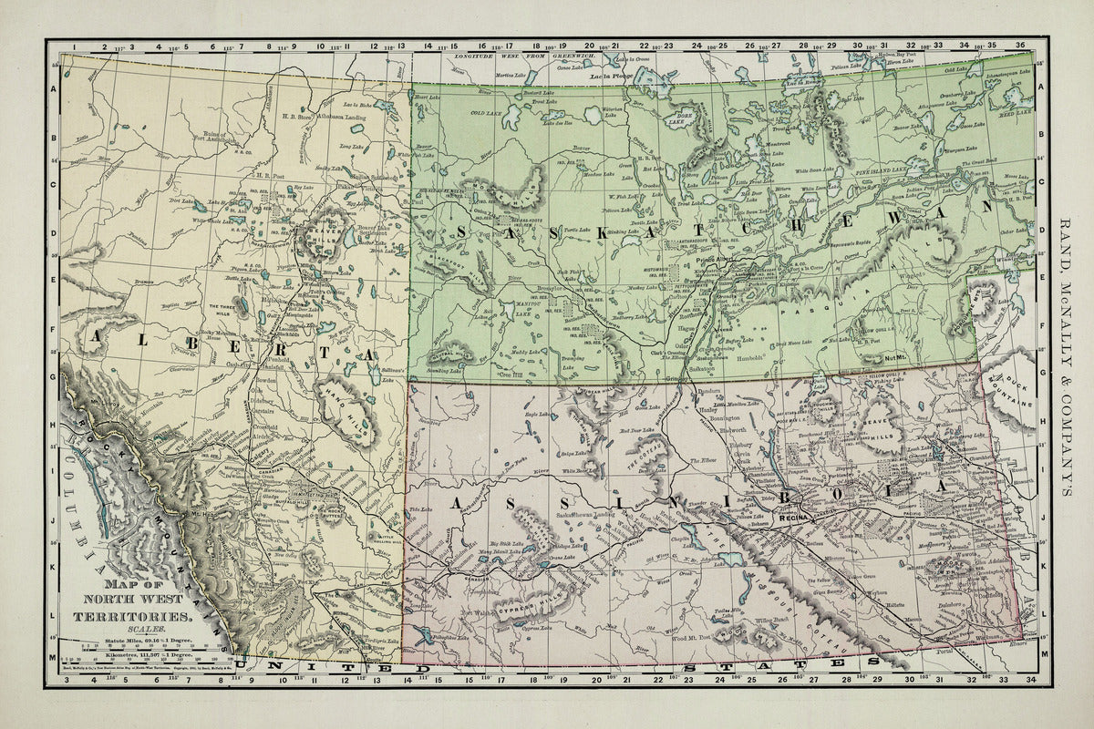 1891 Northwest Territories Map